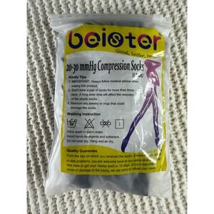 Beister 20-30 mmHg Compression Stockings Footless Thigh High Black XL 1 Pair